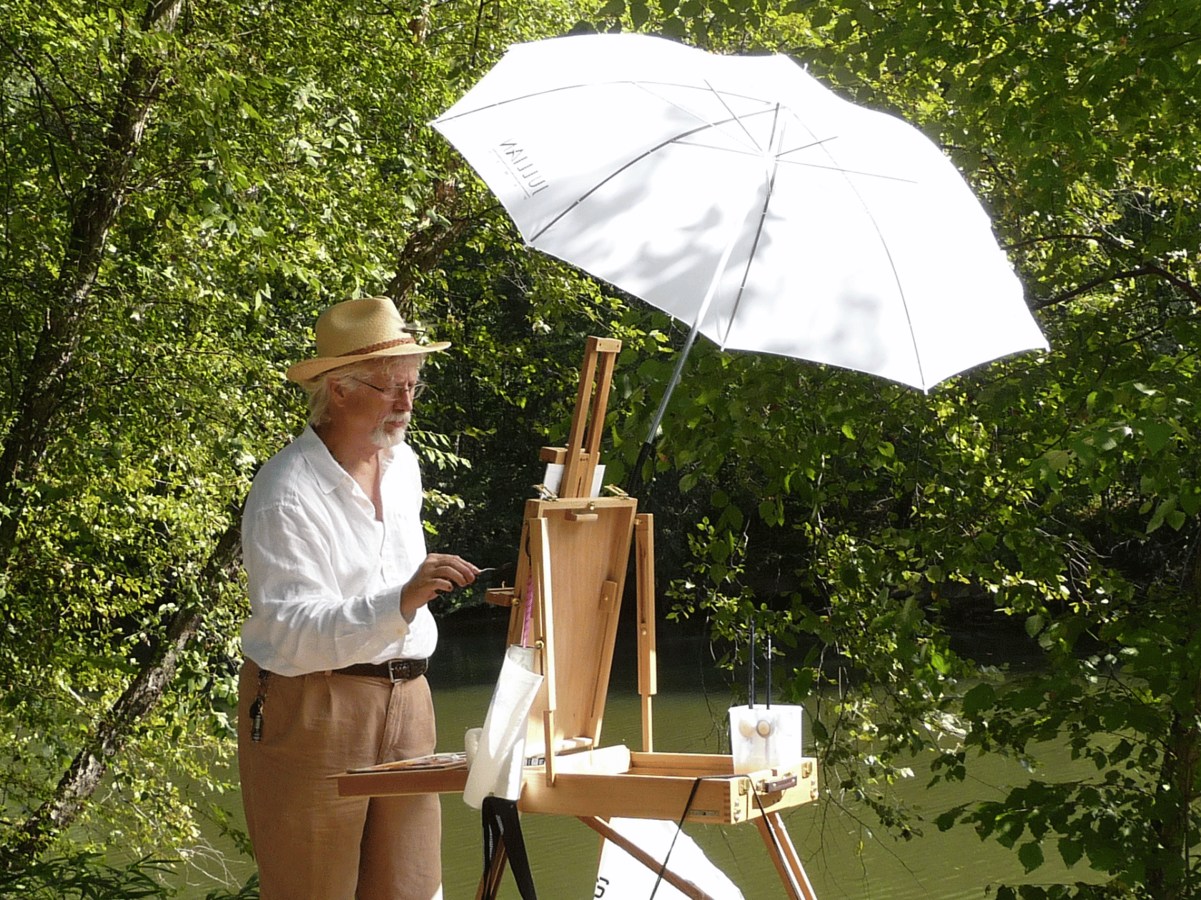 Painter Rob Freet working on an art piece