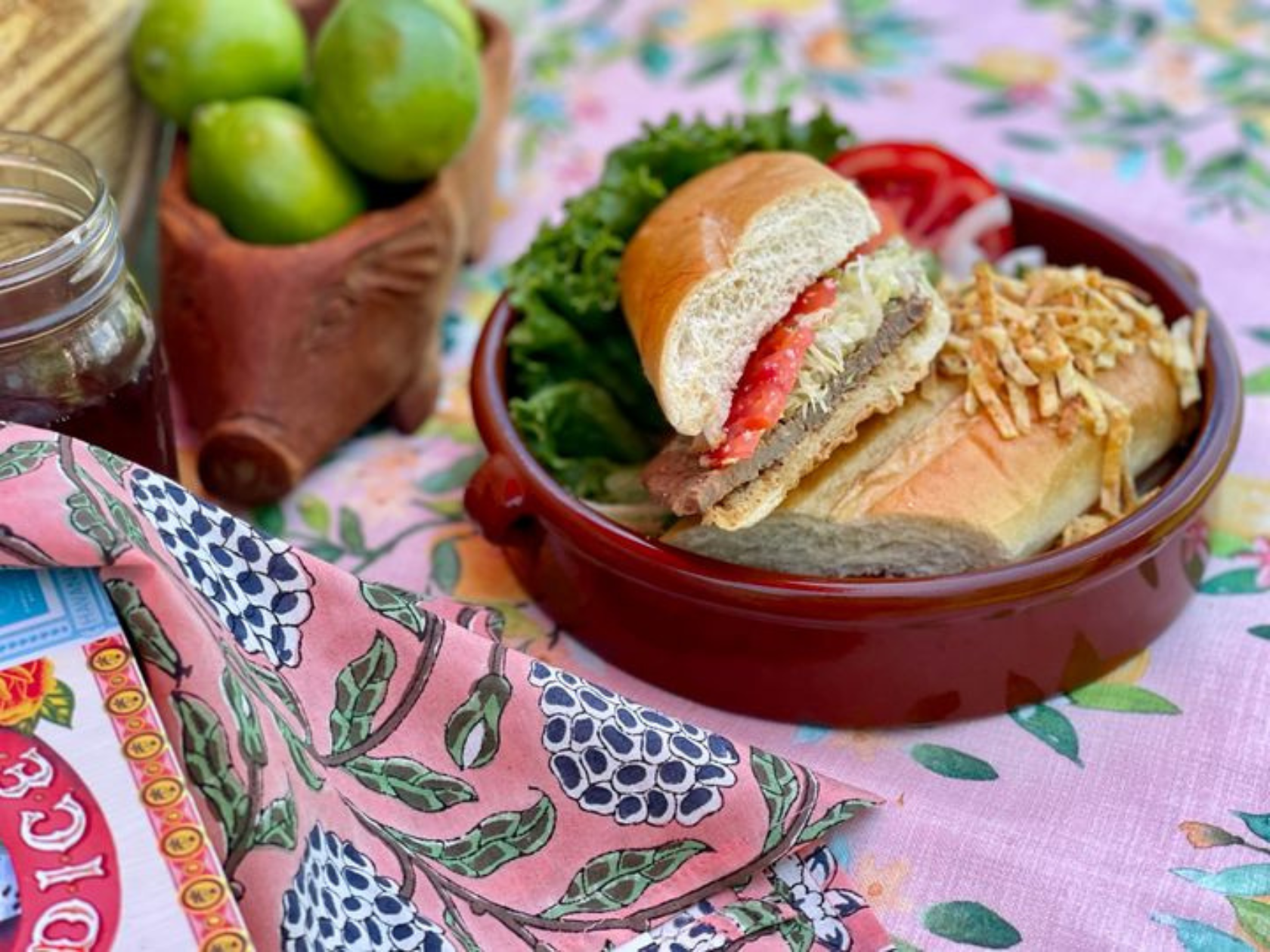 A freshly made sandwich