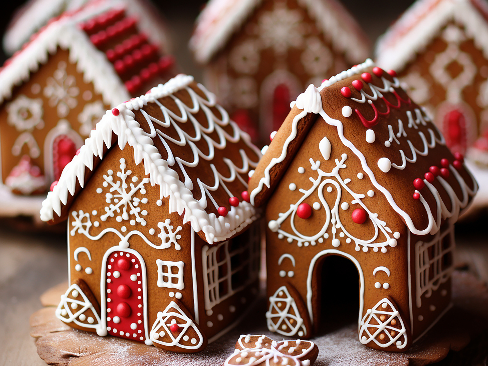Carefully built and designed gingerbread house made fresh